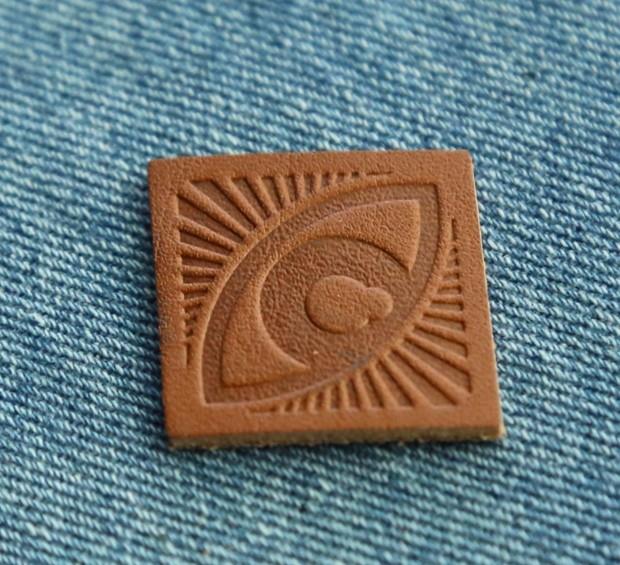 Custom real leather patch hat label