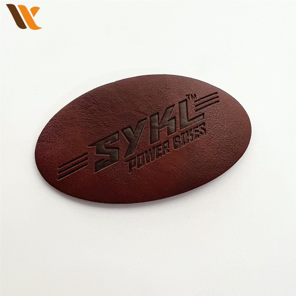 Embossed Jeans Genuine Leather Label Custom