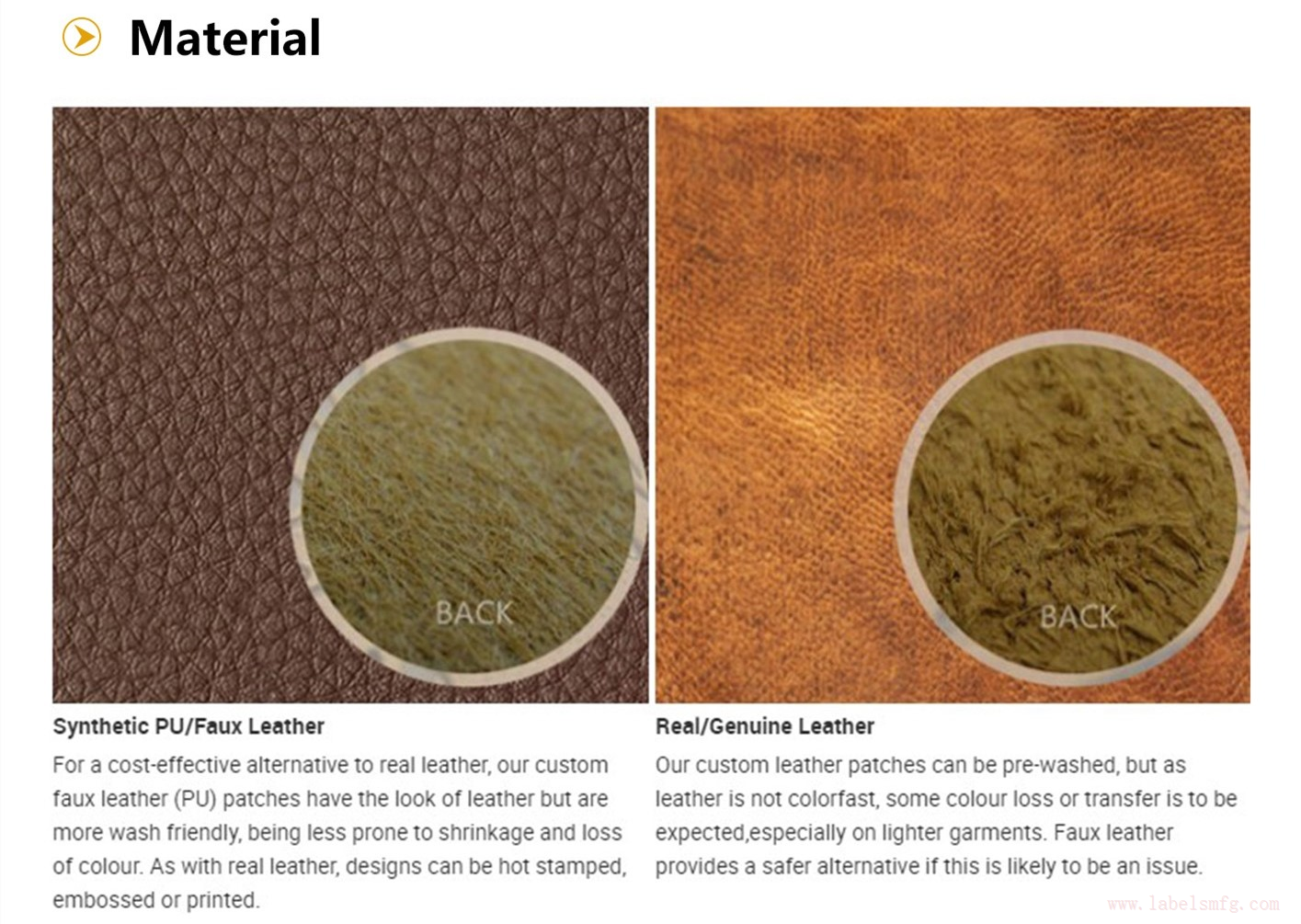 Leather Label Material