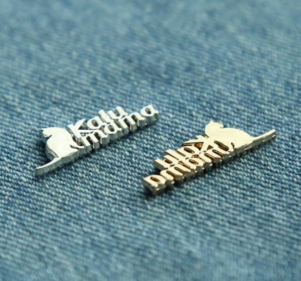 fashion custom metal letter logo labels